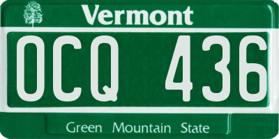 VT license plate OCQ436