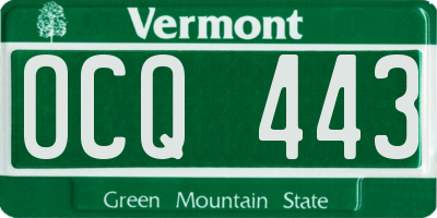 VT license plate OCQ443