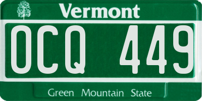VT license plate OCQ449