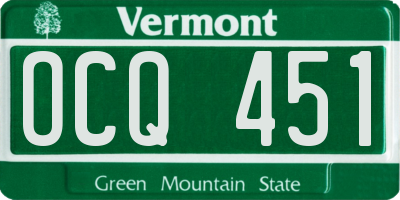 VT license plate OCQ451