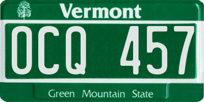 VT license plate OCQ457