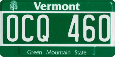 VT license plate OCQ460