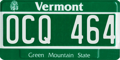 VT license plate OCQ464