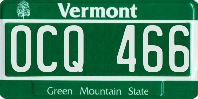 VT license plate OCQ466