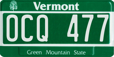 VT license plate OCQ477