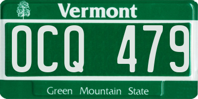 VT license plate OCQ479