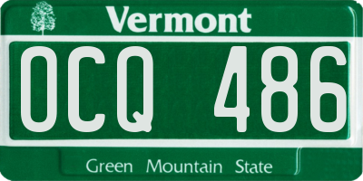 VT license plate OCQ486