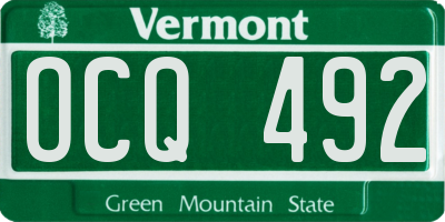 VT license plate OCQ492