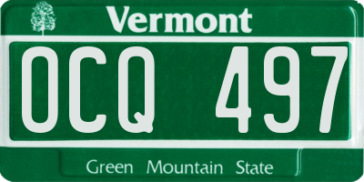 VT license plate OCQ497