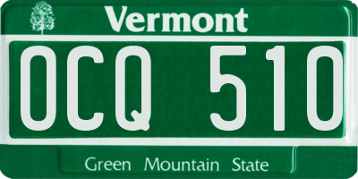VT license plate OCQ510