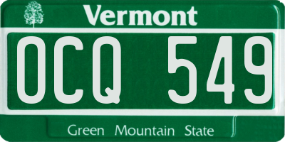 VT license plate OCQ549