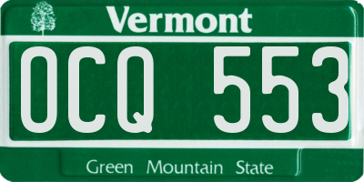 VT license plate OCQ553