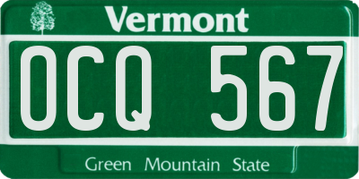 VT license plate OCQ567