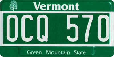 VT license plate OCQ570
