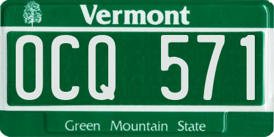 VT license plate OCQ571