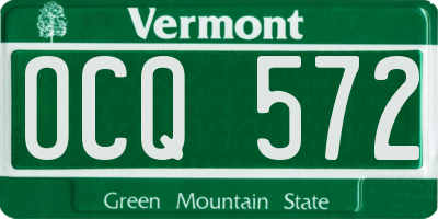 VT license plate OCQ572