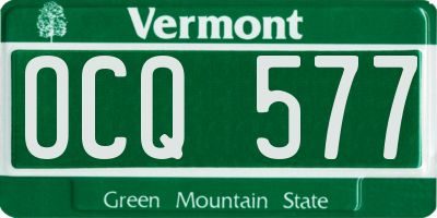 VT license plate OCQ577