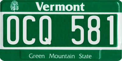 VT license plate OCQ581