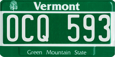 VT license plate OCQ593