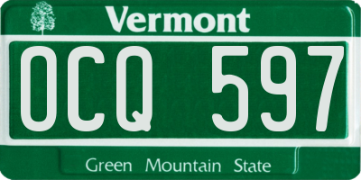 VT license plate OCQ597