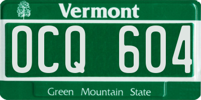 VT license plate OCQ604