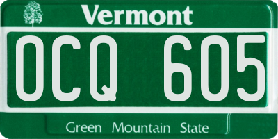 VT license plate OCQ605