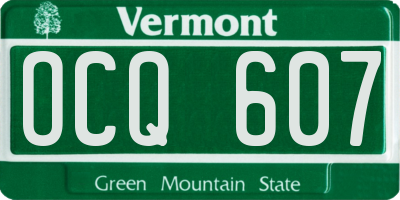 VT license plate OCQ607