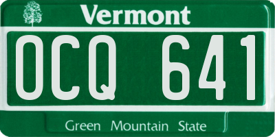 VT license plate OCQ641