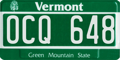 VT license plate OCQ648