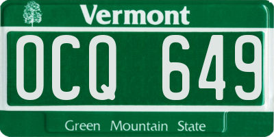 VT license plate OCQ649