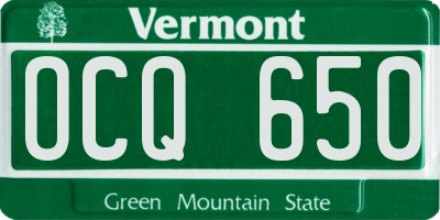 VT license plate OCQ650