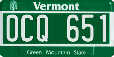 VT license plate OCQ651