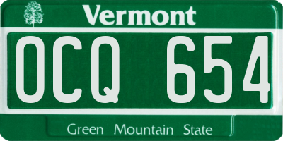 VT license plate OCQ654