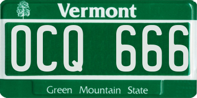 VT license plate OCQ666