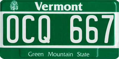 VT license plate OCQ667