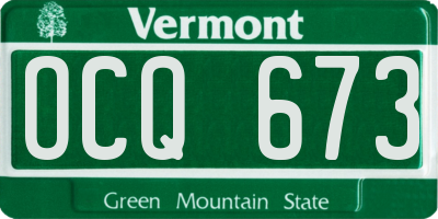 VT license plate OCQ673