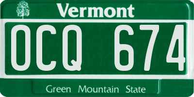 VT license plate OCQ674
