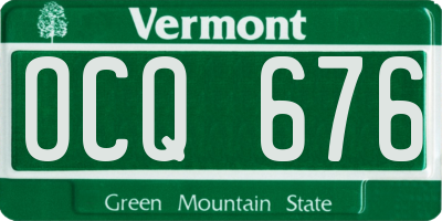 VT license plate OCQ676