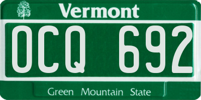 VT license plate OCQ692