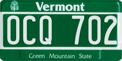 VT license plate OCQ702