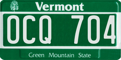 VT license plate OCQ704