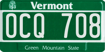 VT license plate OCQ708