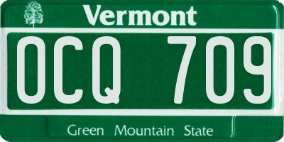 VT license plate OCQ709
