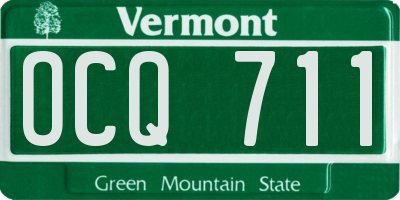 VT license plate OCQ711