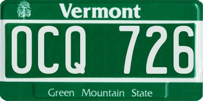 VT license plate OCQ726