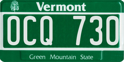 VT license plate OCQ730