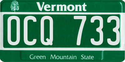 VT license plate OCQ733