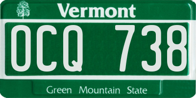 VT license plate OCQ738