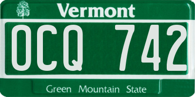 VT license plate OCQ742