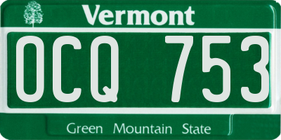 VT license plate OCQ753